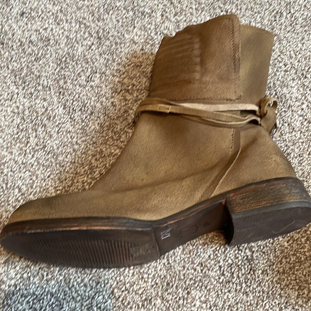 Free People Suede Split Shaft Tassel Bootie